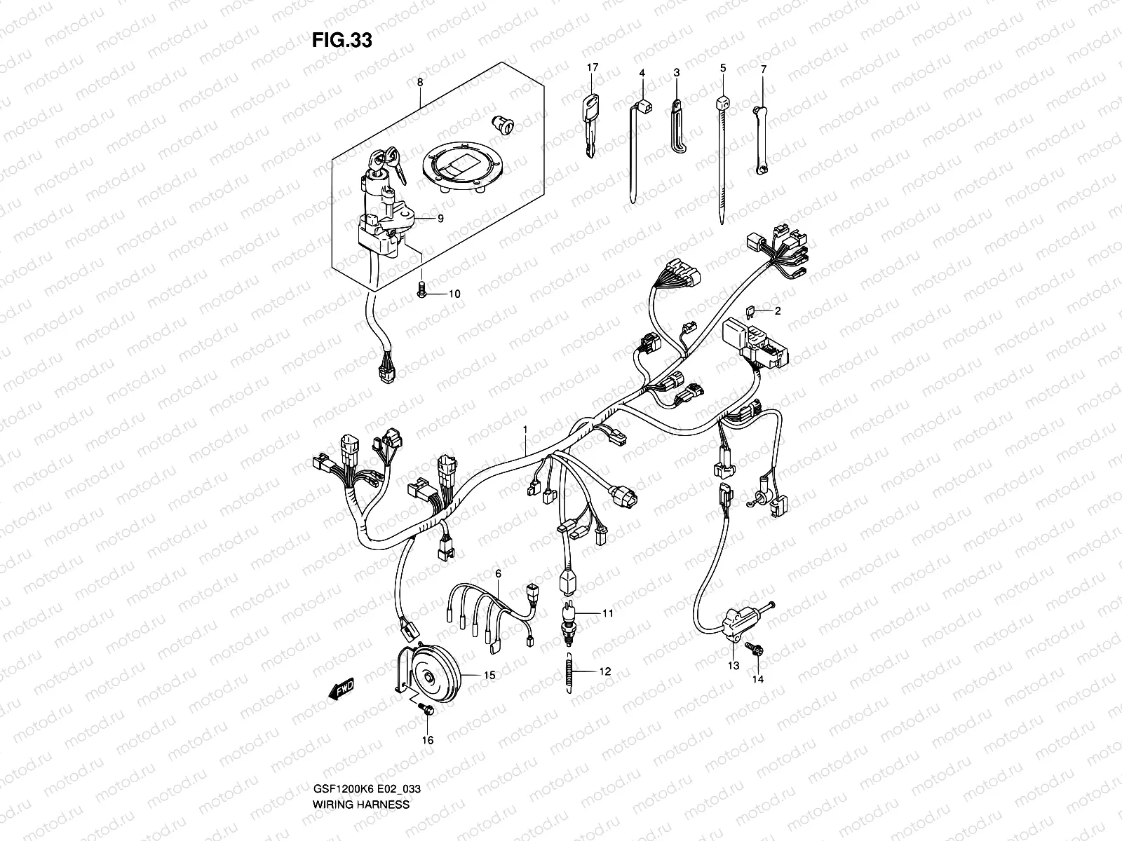 33 - WIRING HARNESS (GSF1200K6/AK6)