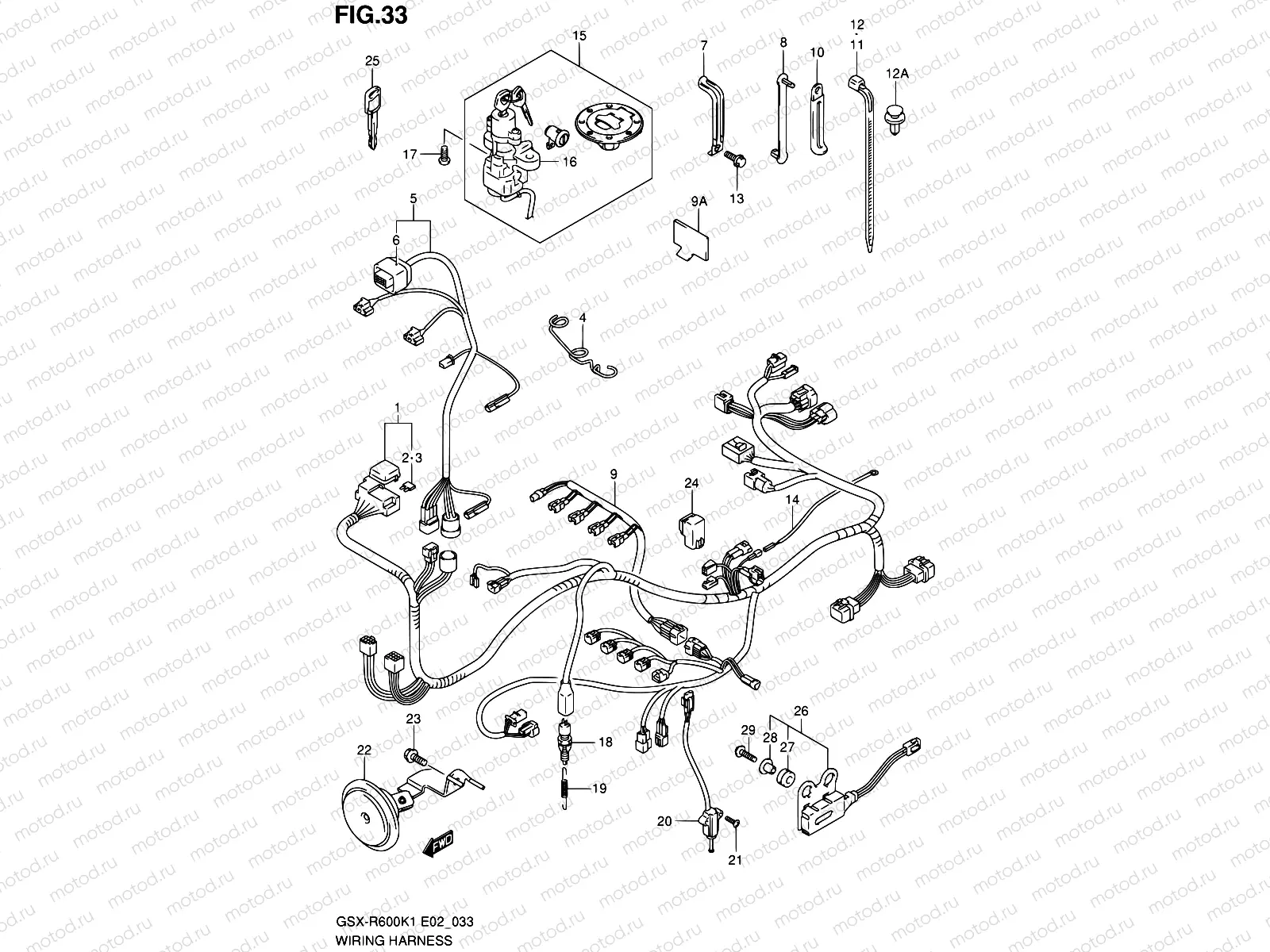 33 - WIRING HARNESS (MODEL K1)