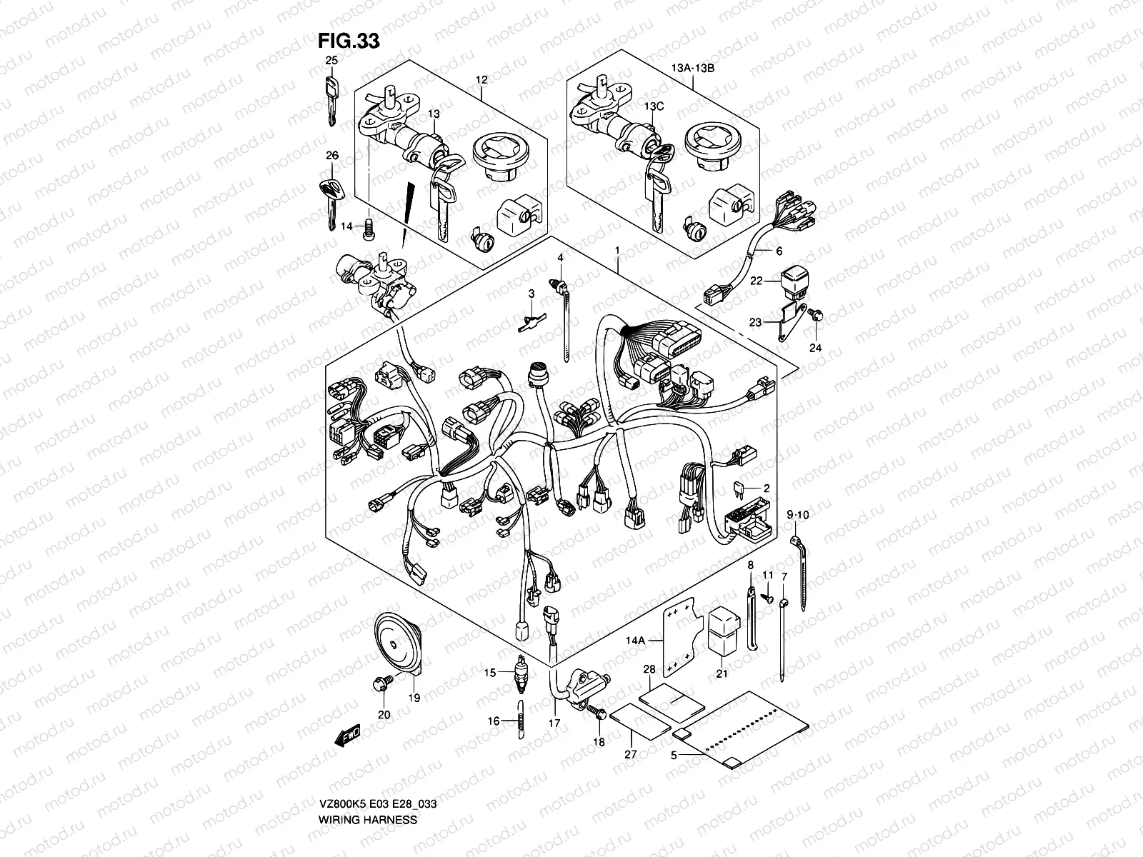 33 - WIRING HARNESS (MODEL K5/K6/K7/K8)