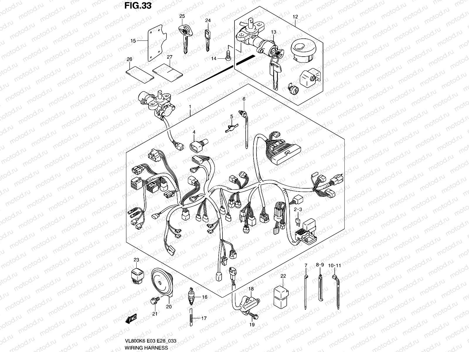 33 - WIRING HARNESS (MODEL K6/K7/K8)