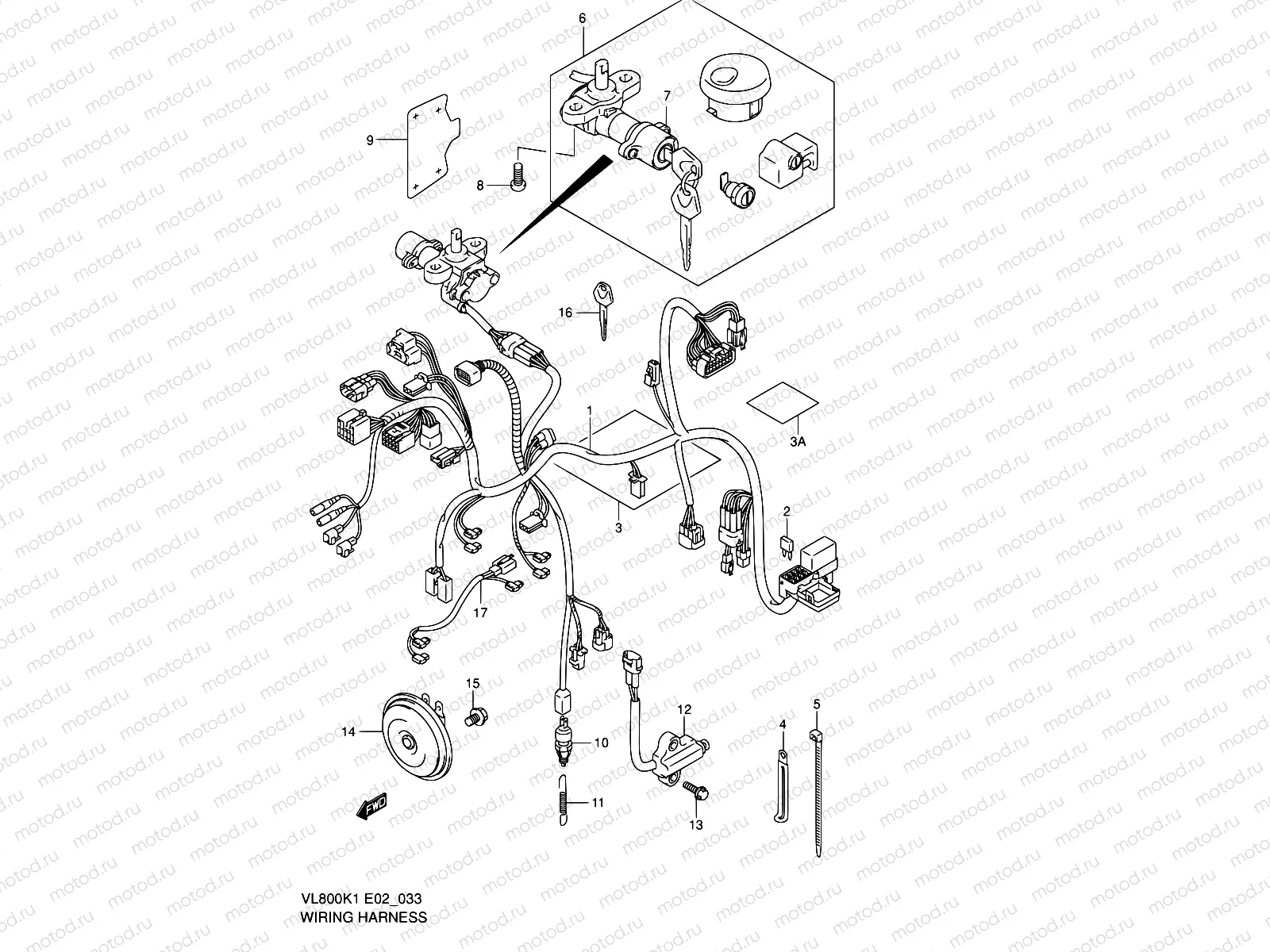 33 - WIRING HARNESS (VL800K1/K2)