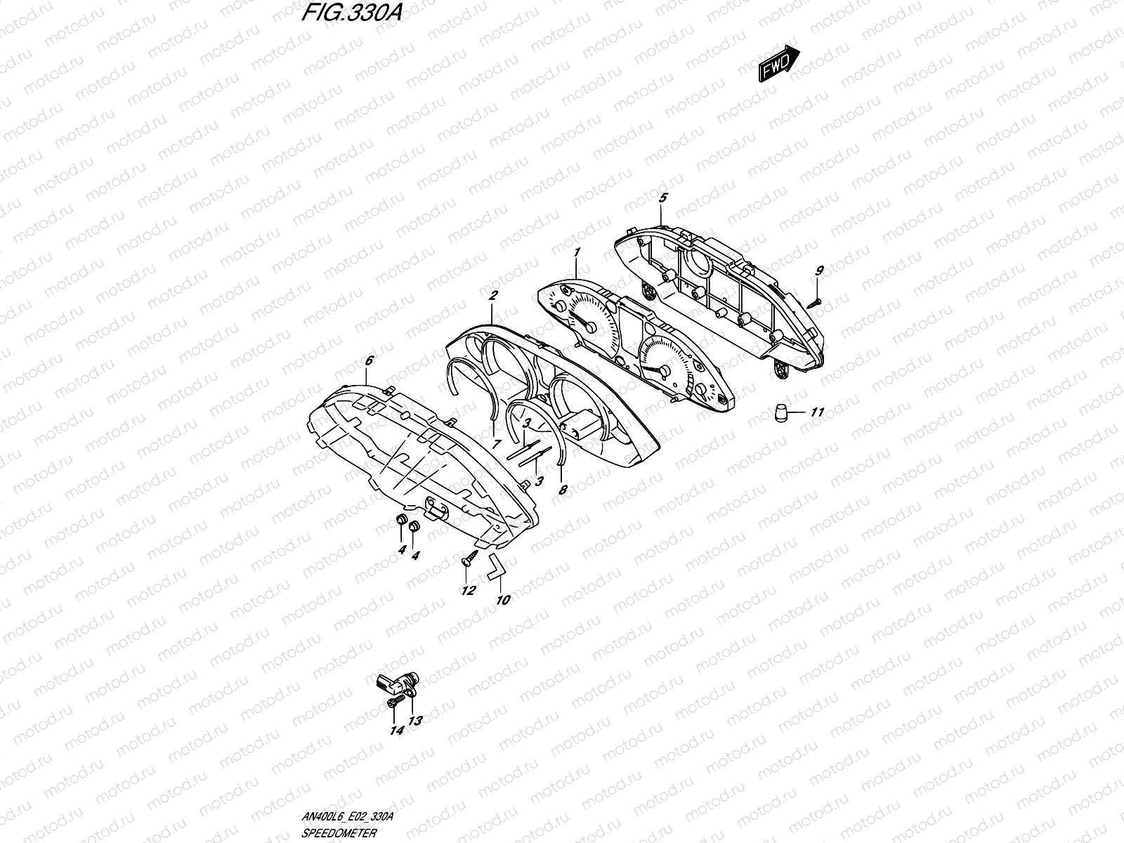 330A - SPEEDOMETER (AN400L6 E19)
