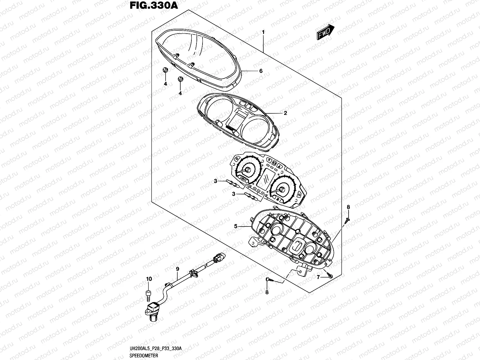 330A - SPEEDOMETER (UH200AL5 P28)