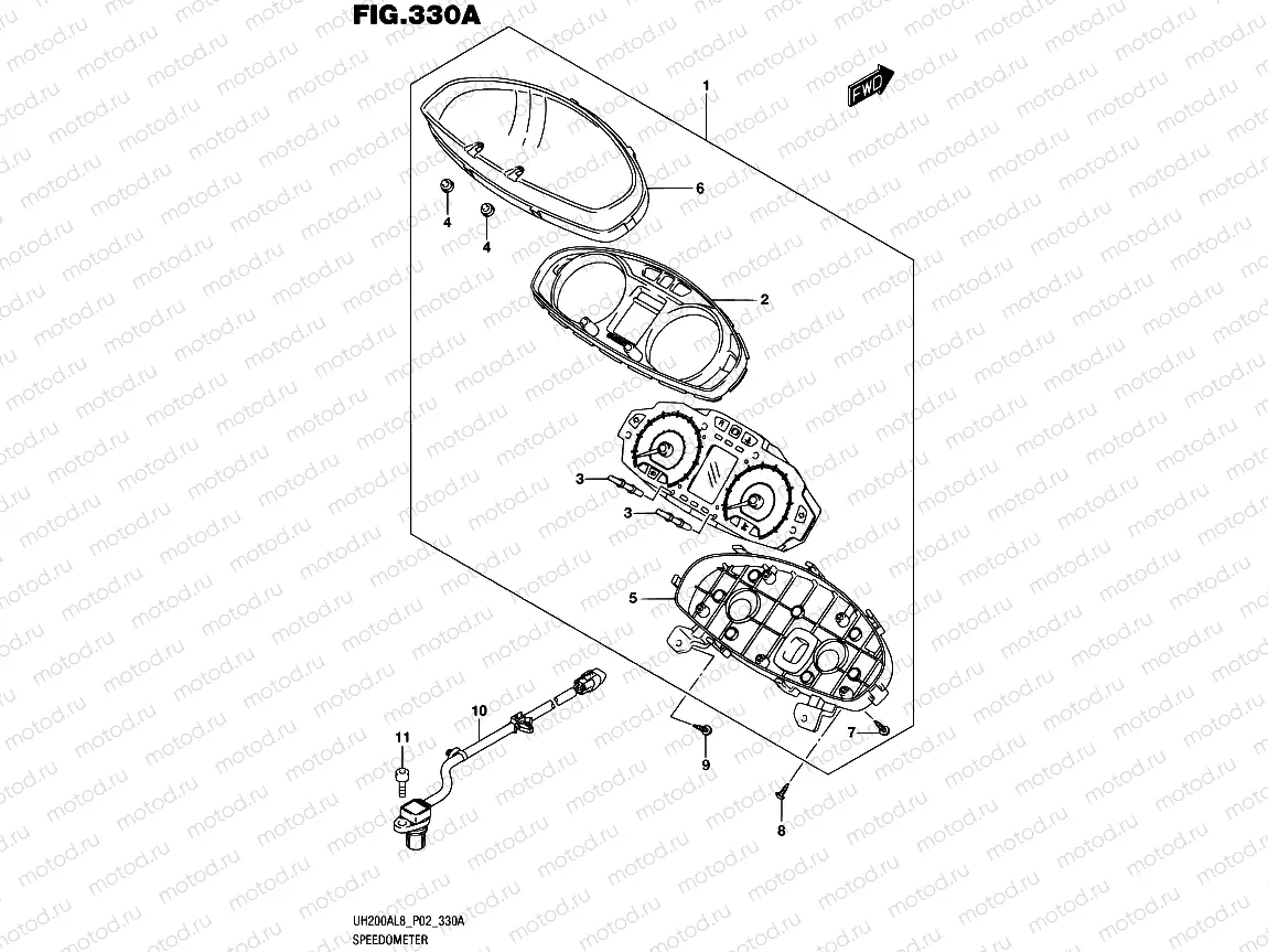 330A - SPEEDOMETER (UH200AL8 P02)