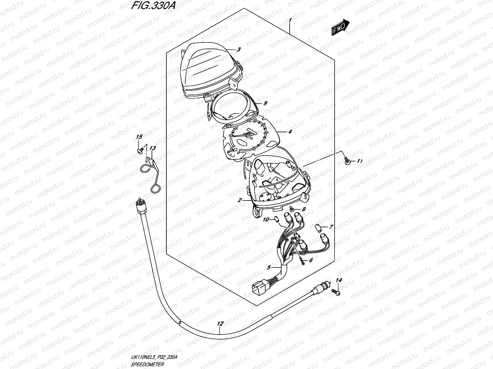 330A - SPEEDOMETER (UK110NEL5 P02)