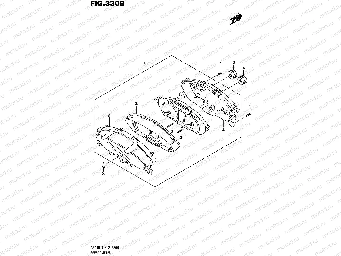 330B - SPEEDOMETER (AN400L8 E19)