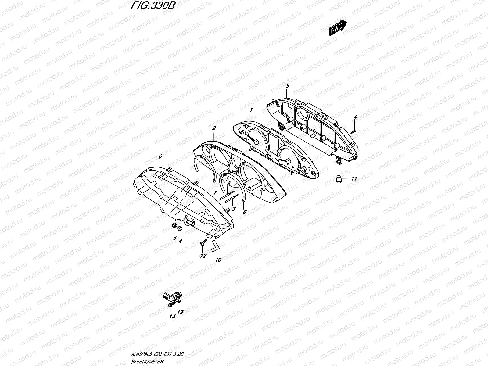 330B - SPEEDOMETER (AN400ZAL5 E28)