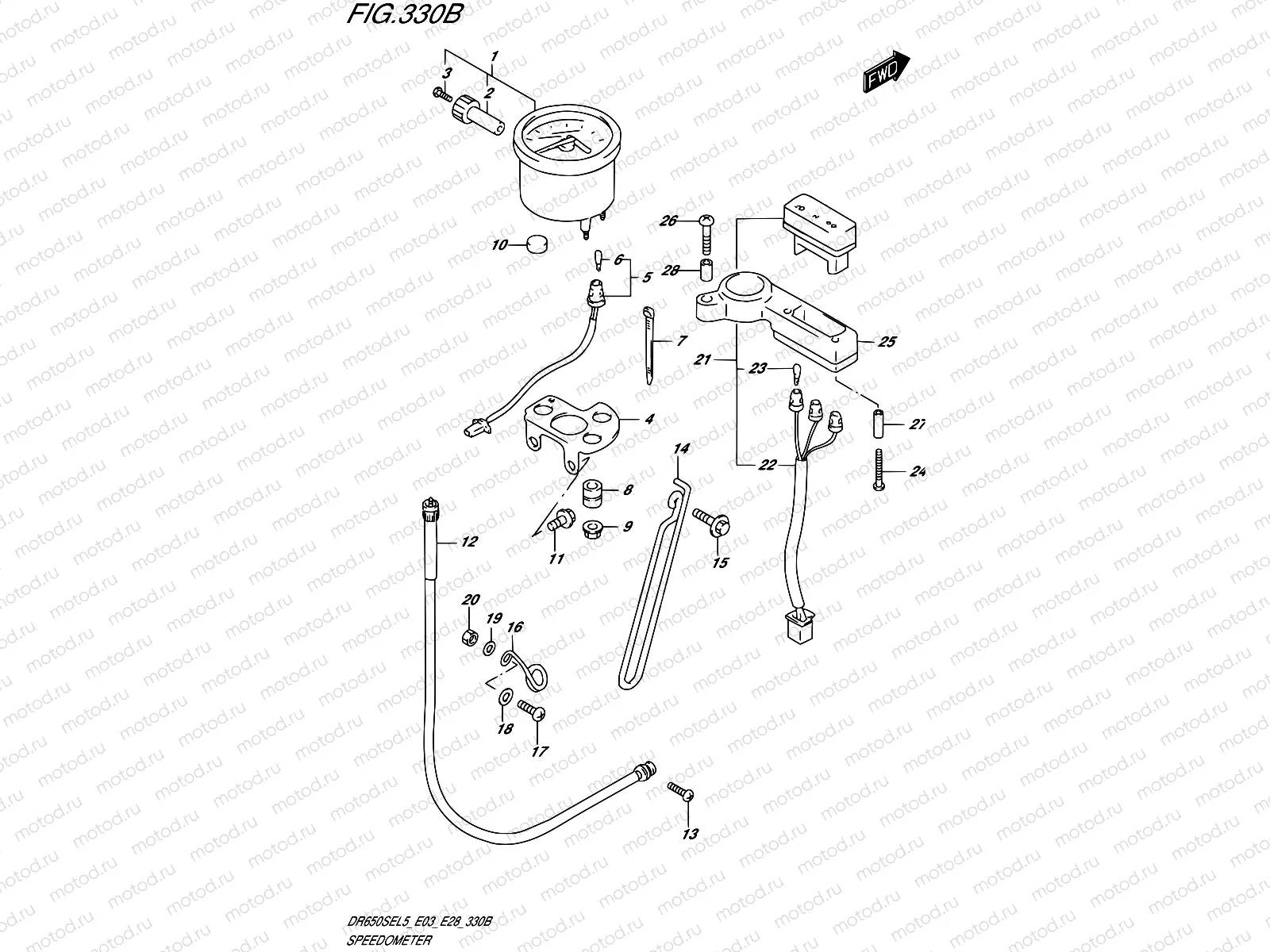 330B - SPEEDOMETER (DR650SEL5 E28)