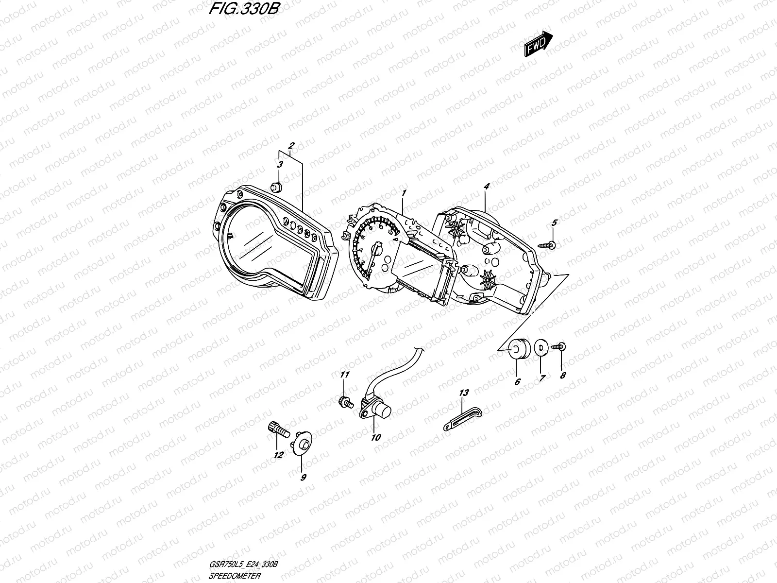 330B - SPEEDOMETER (GSR750AL5 E24)