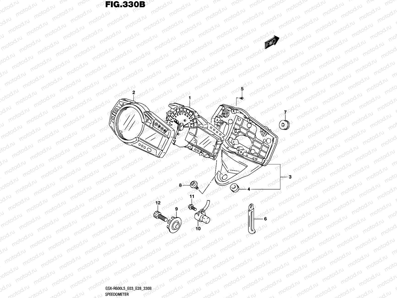 330B - SPEEDOMETER (GSX-R600L5 E28)