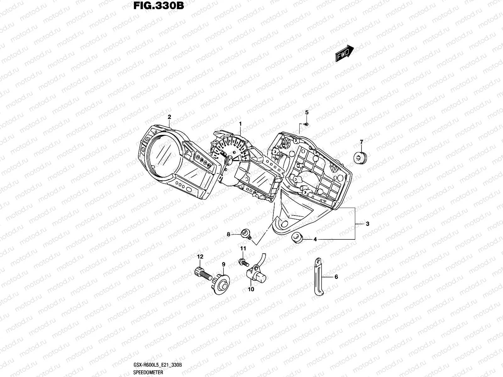 330B - SPEEDOMETER (GSX-R600UFL5 E21)