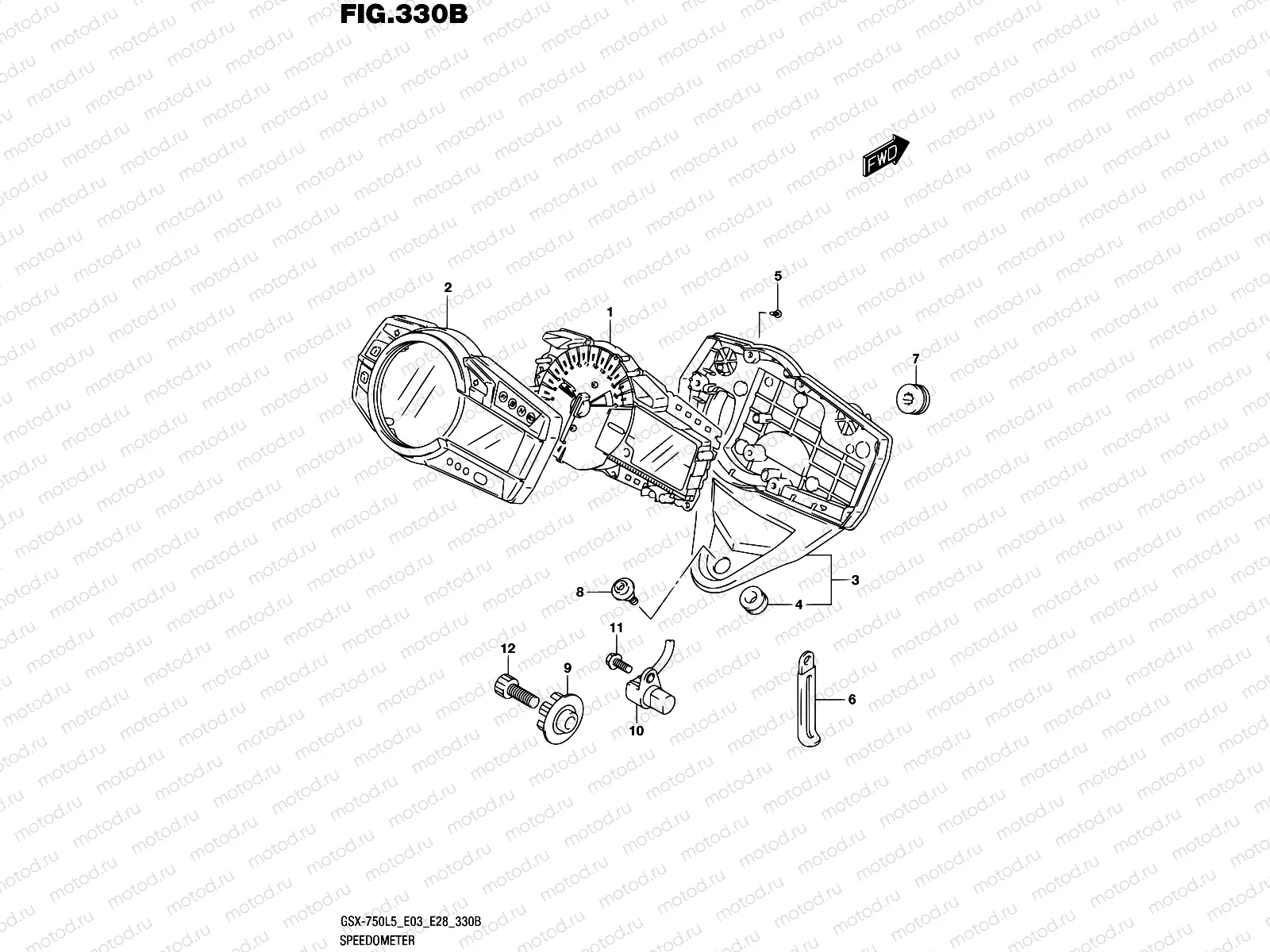 330B - SPEEDOMETER (GSX-R750L5 E28)
