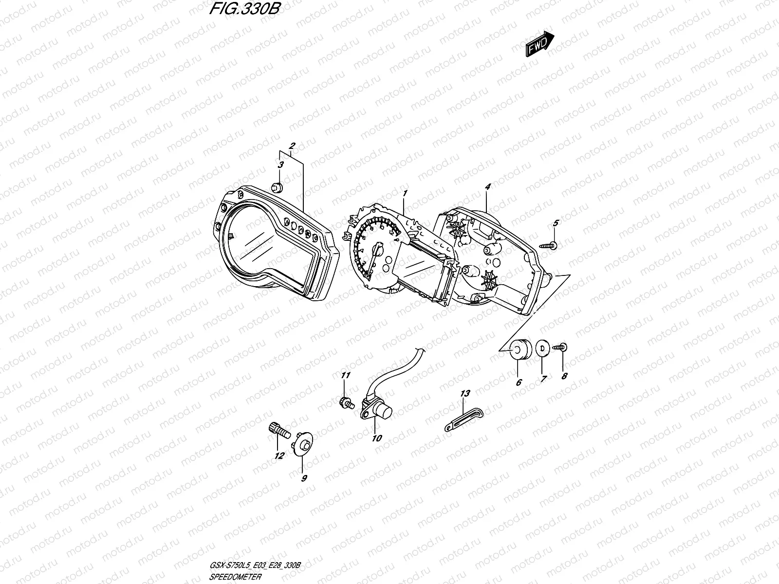330B - SPEEDOMETER (GSX-S750AL5 E28)