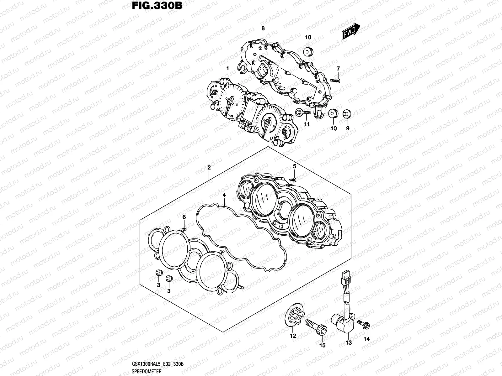 330B - SPEEDOMETER (GSX1300RAL5 E19)