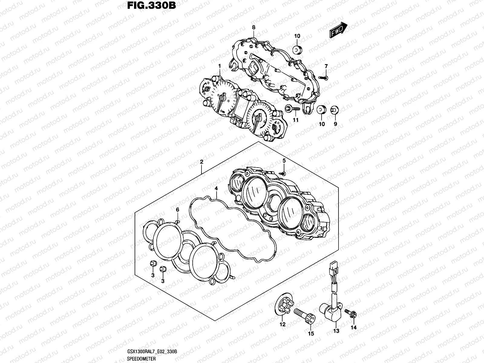 330B - SPEEDOMETER (GSX1300RAL7 E19)