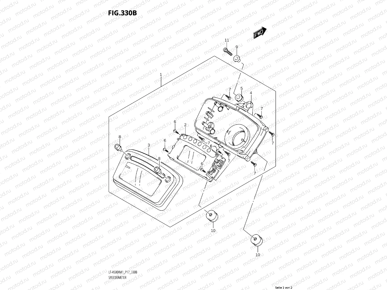 330B - SPEEDOMETER (LT-A500XP:M1:P17)
