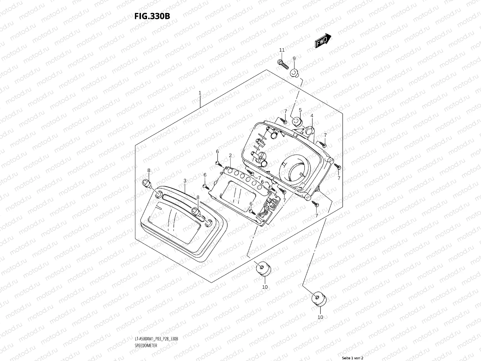 330B - SPEEDOMETER (LT-A500XP:P03,P33)