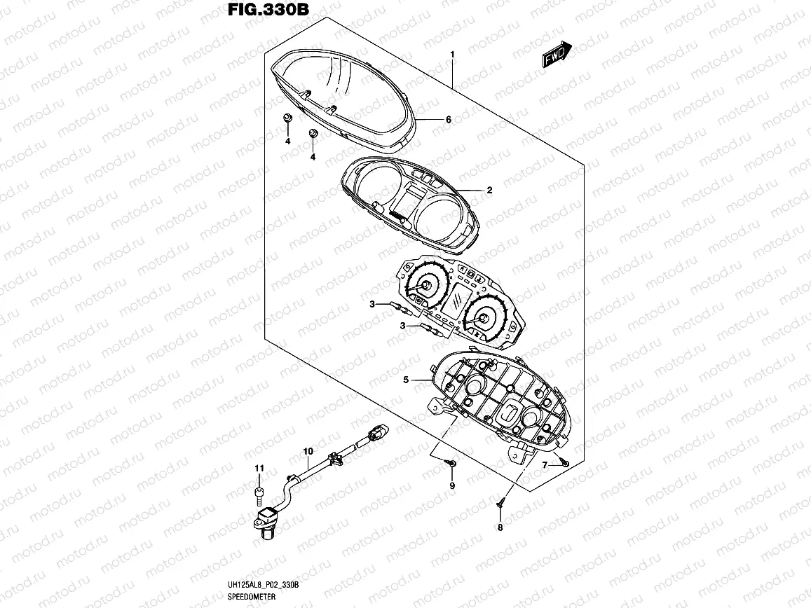330B - SPEEDOMETER (UH125AL8 P19)