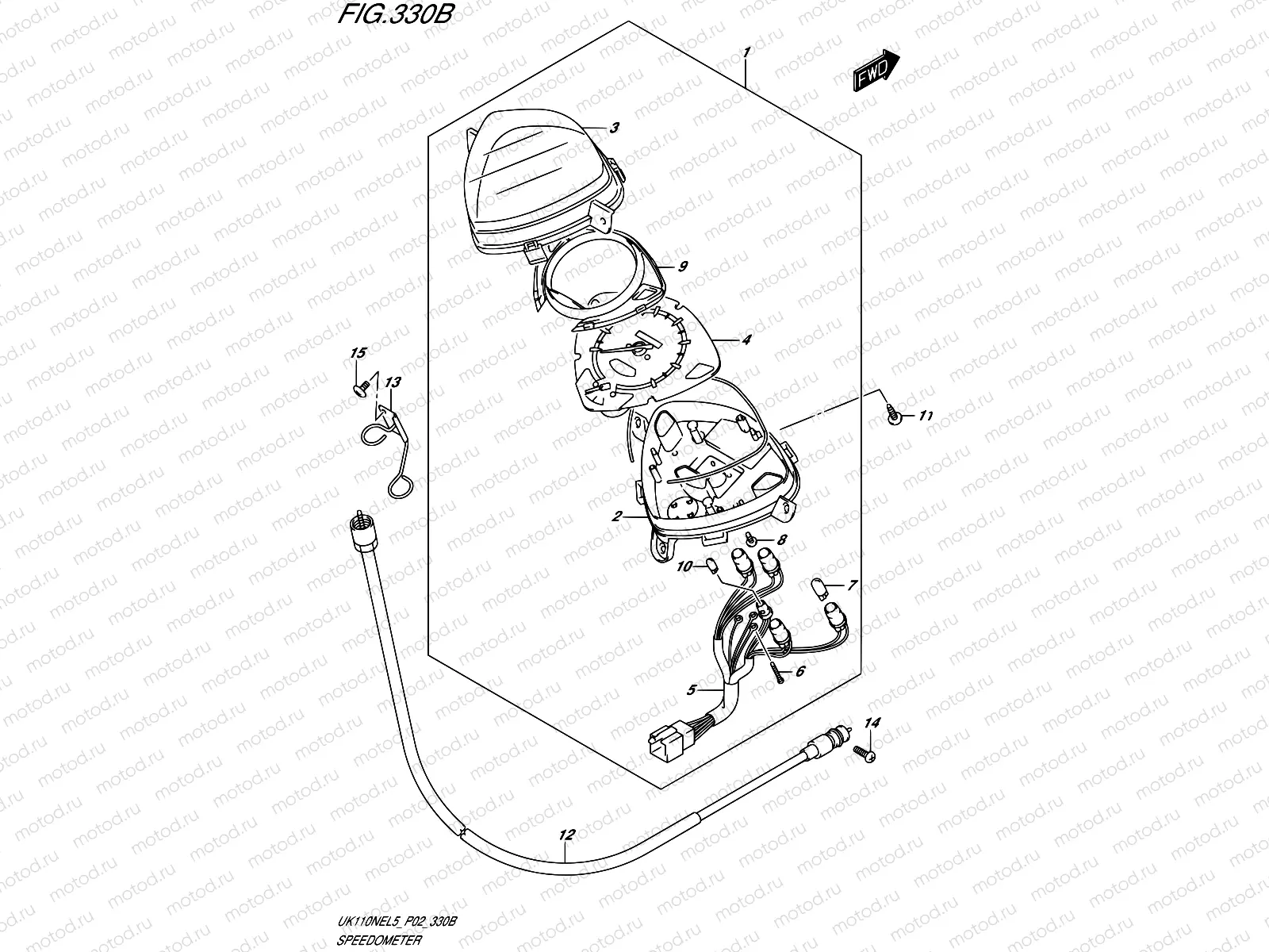 330B - SPEEDOMETER (UK110NEL5 P19)