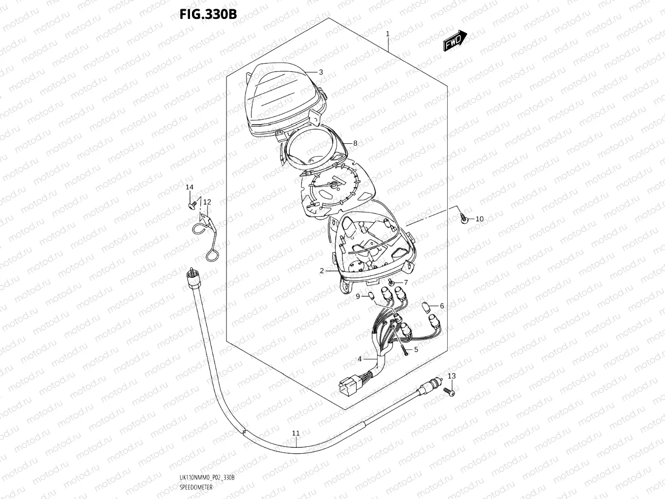 330B - SPEEDOMETER (UK110NMM0 P19)