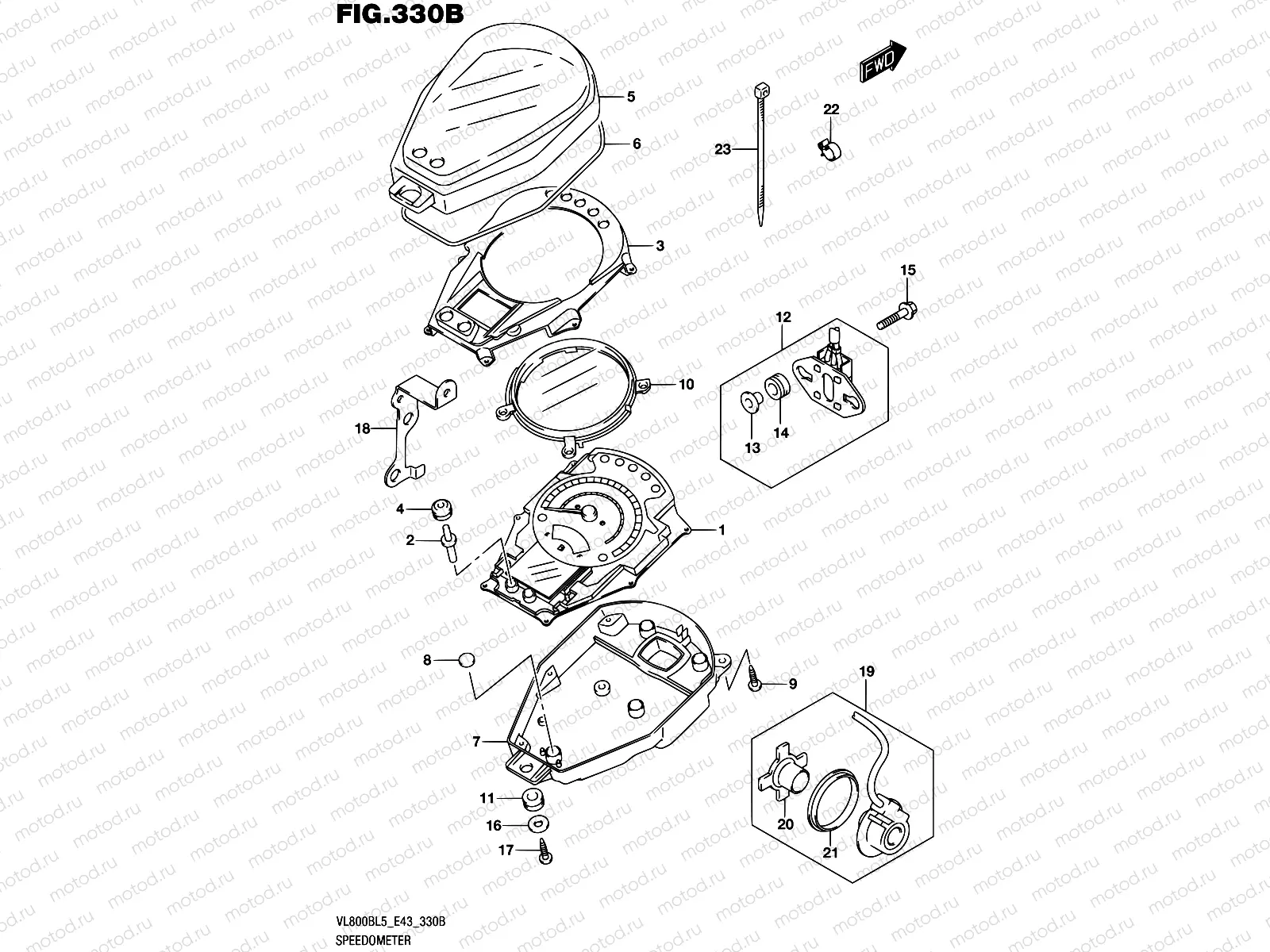 330B - SPEEDOMETER (VL800BL5 E43)