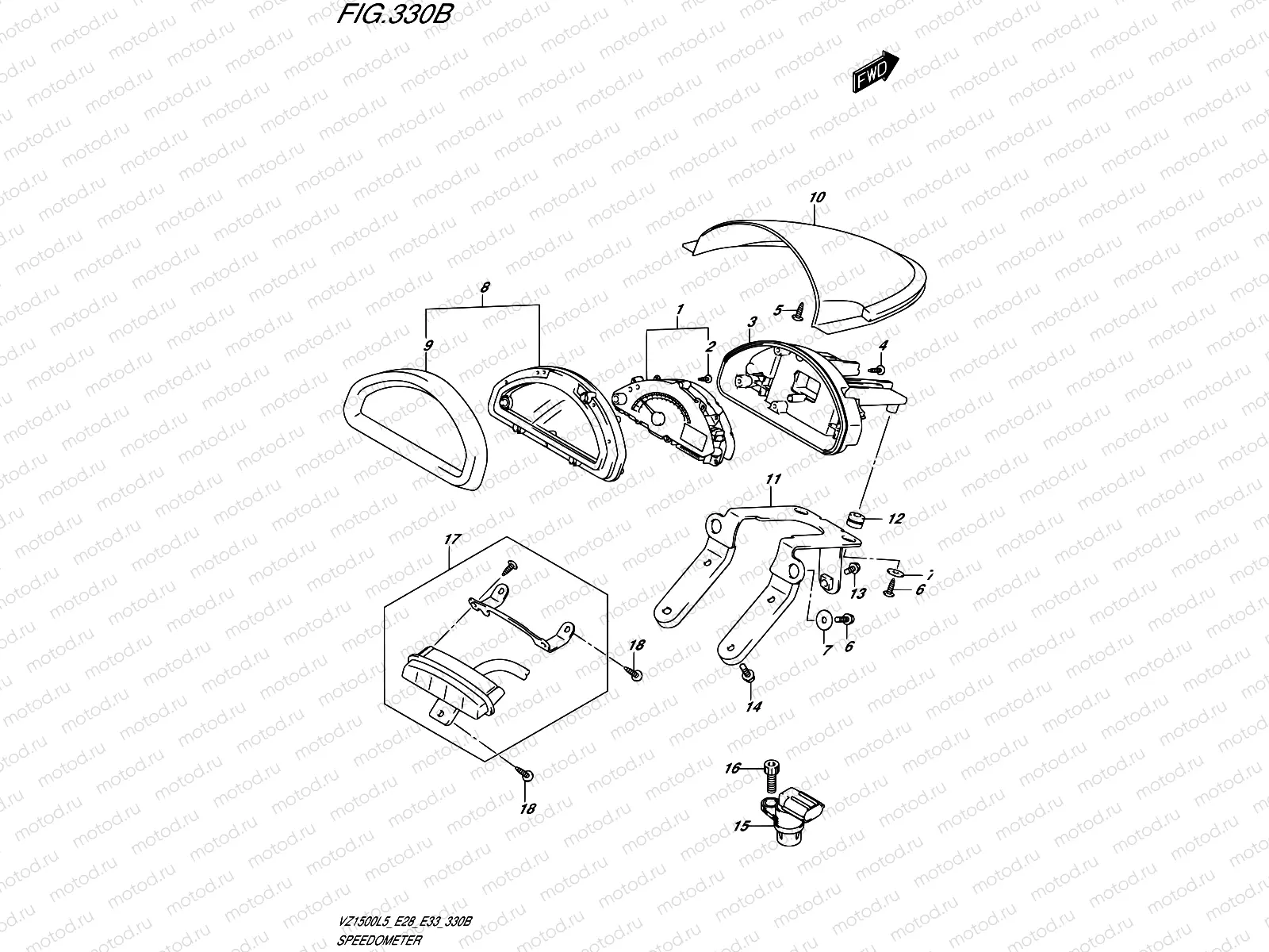 330B - SPEEDOMETER (VZ1500L5 E33)
