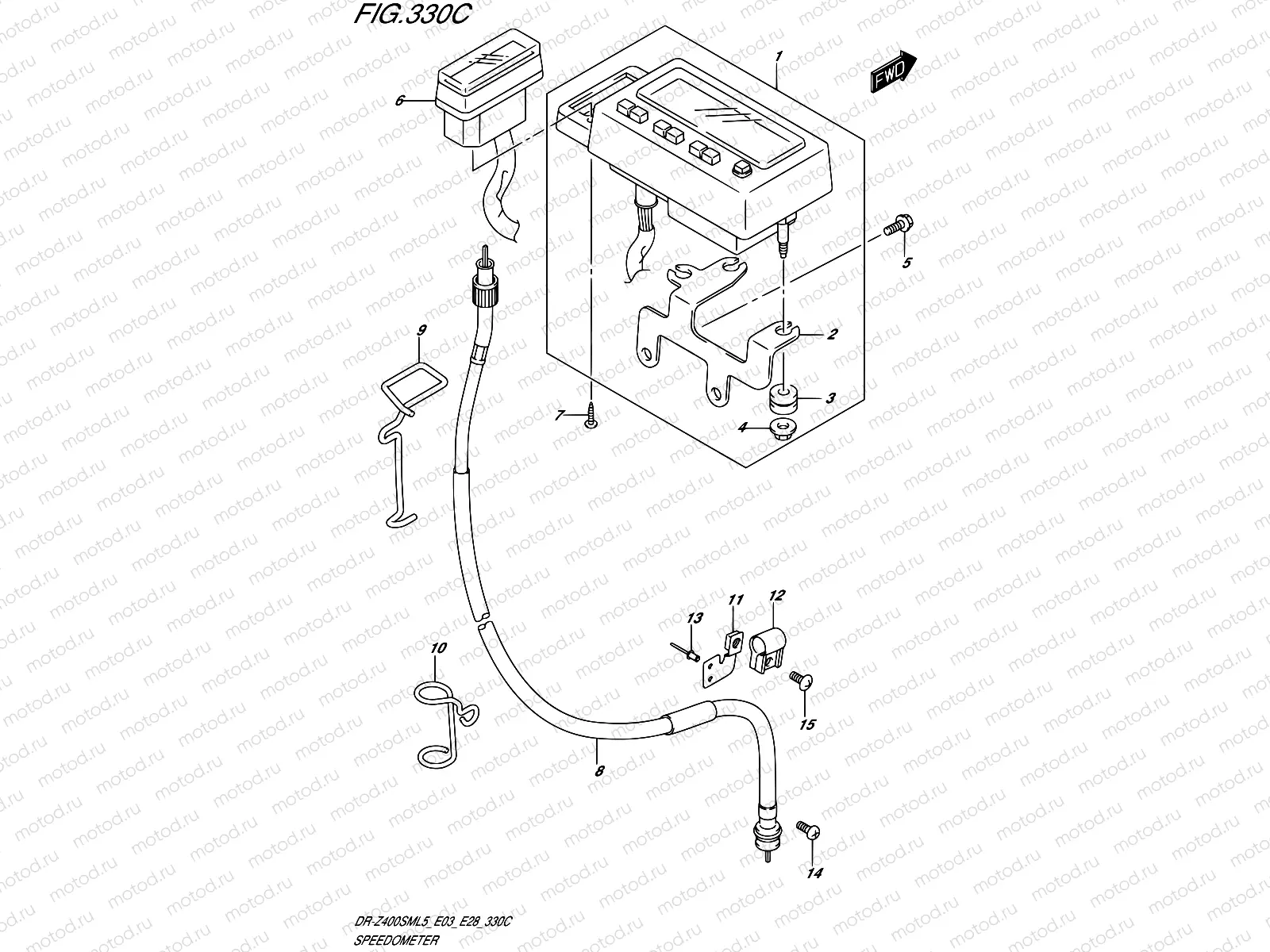 330C - SPEEDOMETER (DR-Z400SML5 E33)