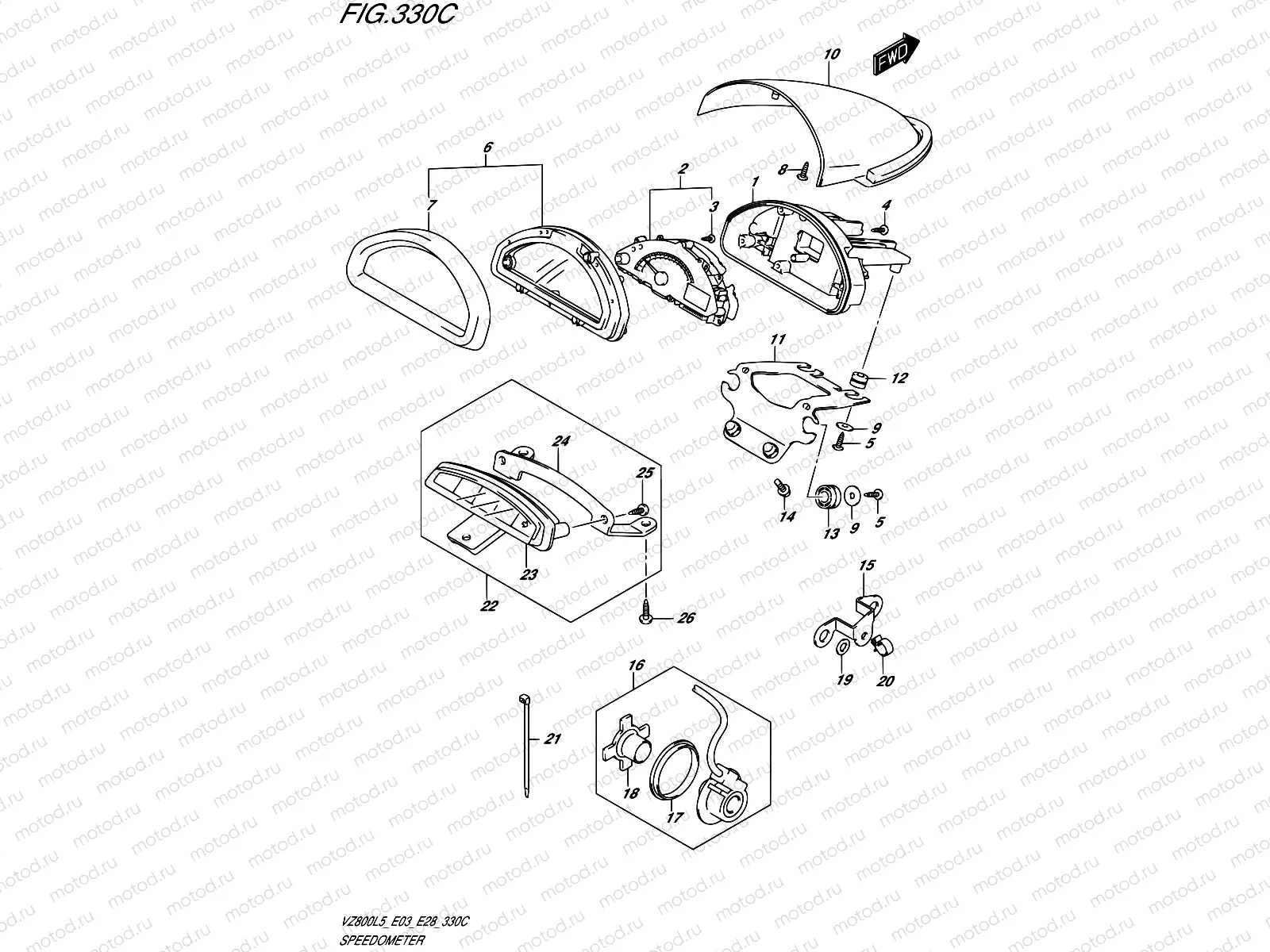 330C - SPEEDOMETER (VZ800L5 E33)