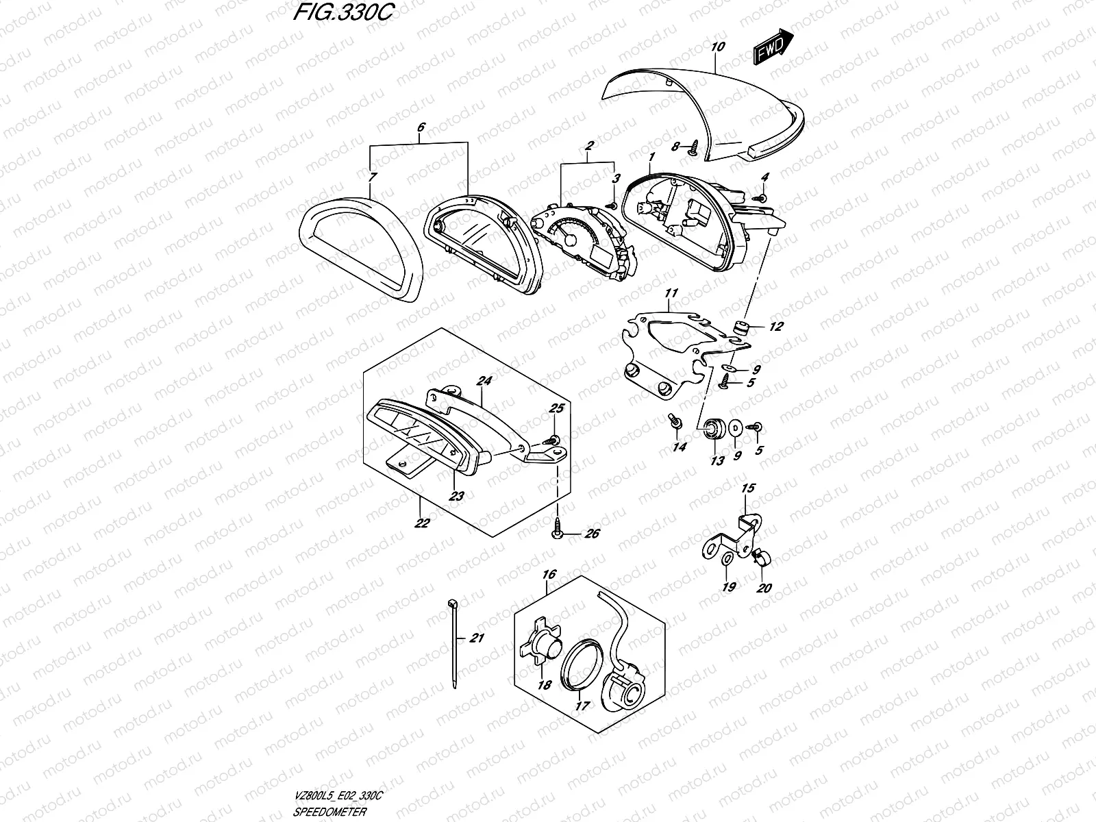 330C - SPEEDOMETER (VZ800UEL5 E19)
