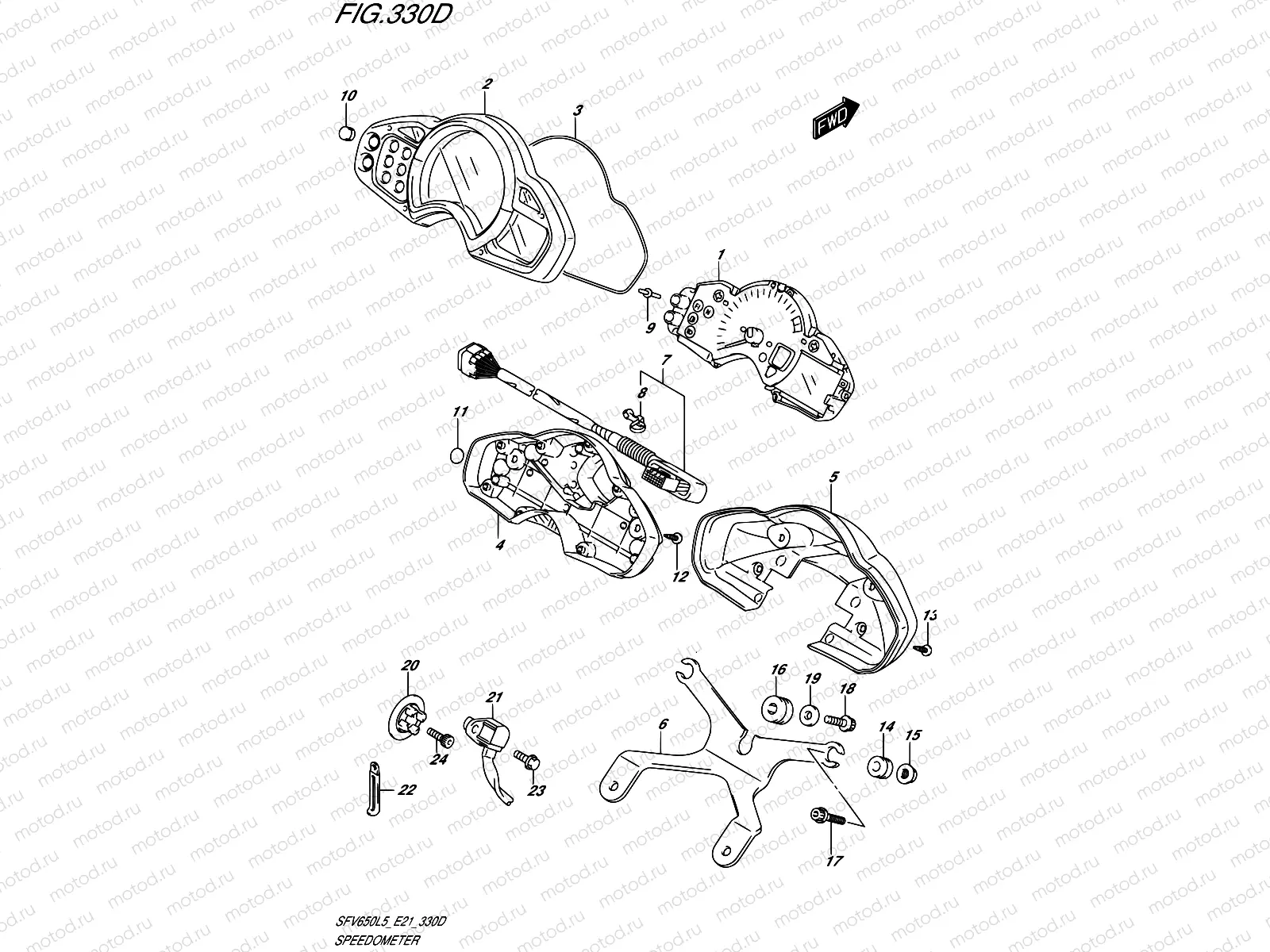 330D - SPEEDOMETER (SFV650UAL5 E21)