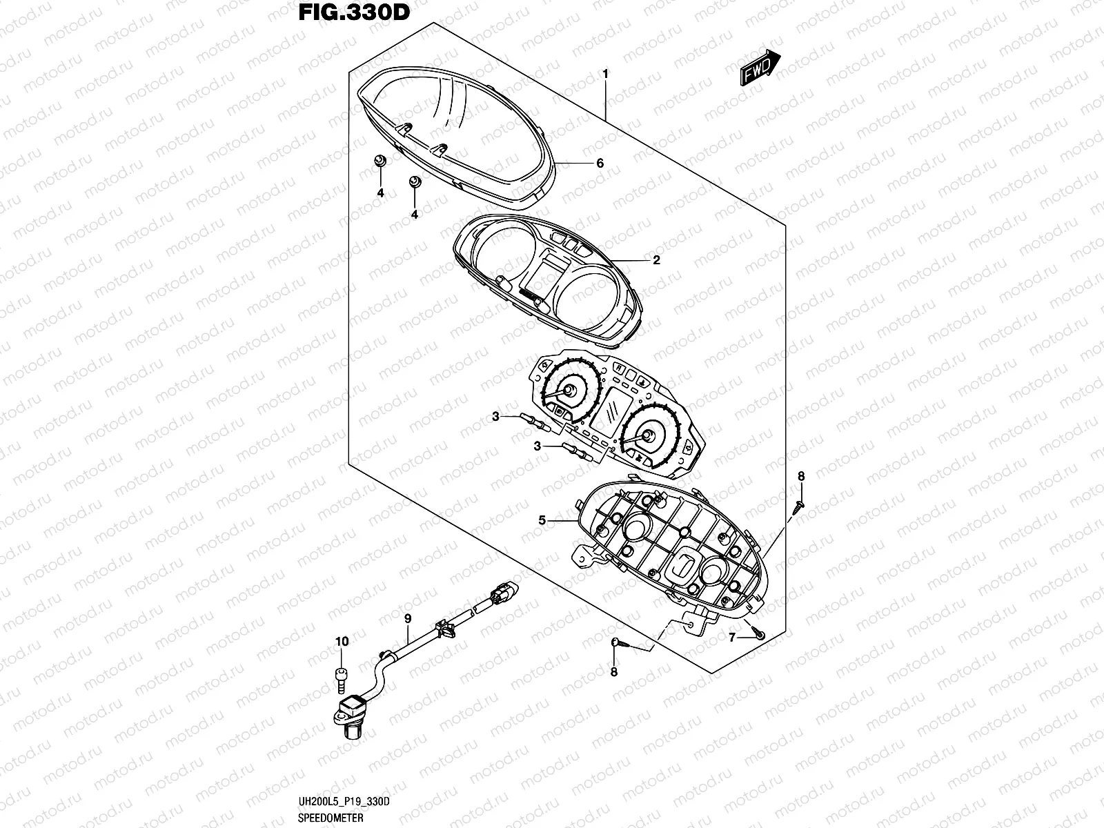 330D - SPEEDOMETER (UH200L5 P53)