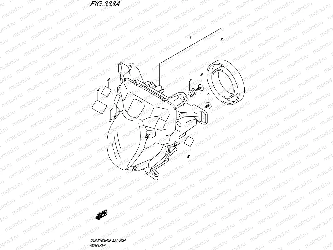 333A - HEADLAMP (GSX-R1000AL8 E21)