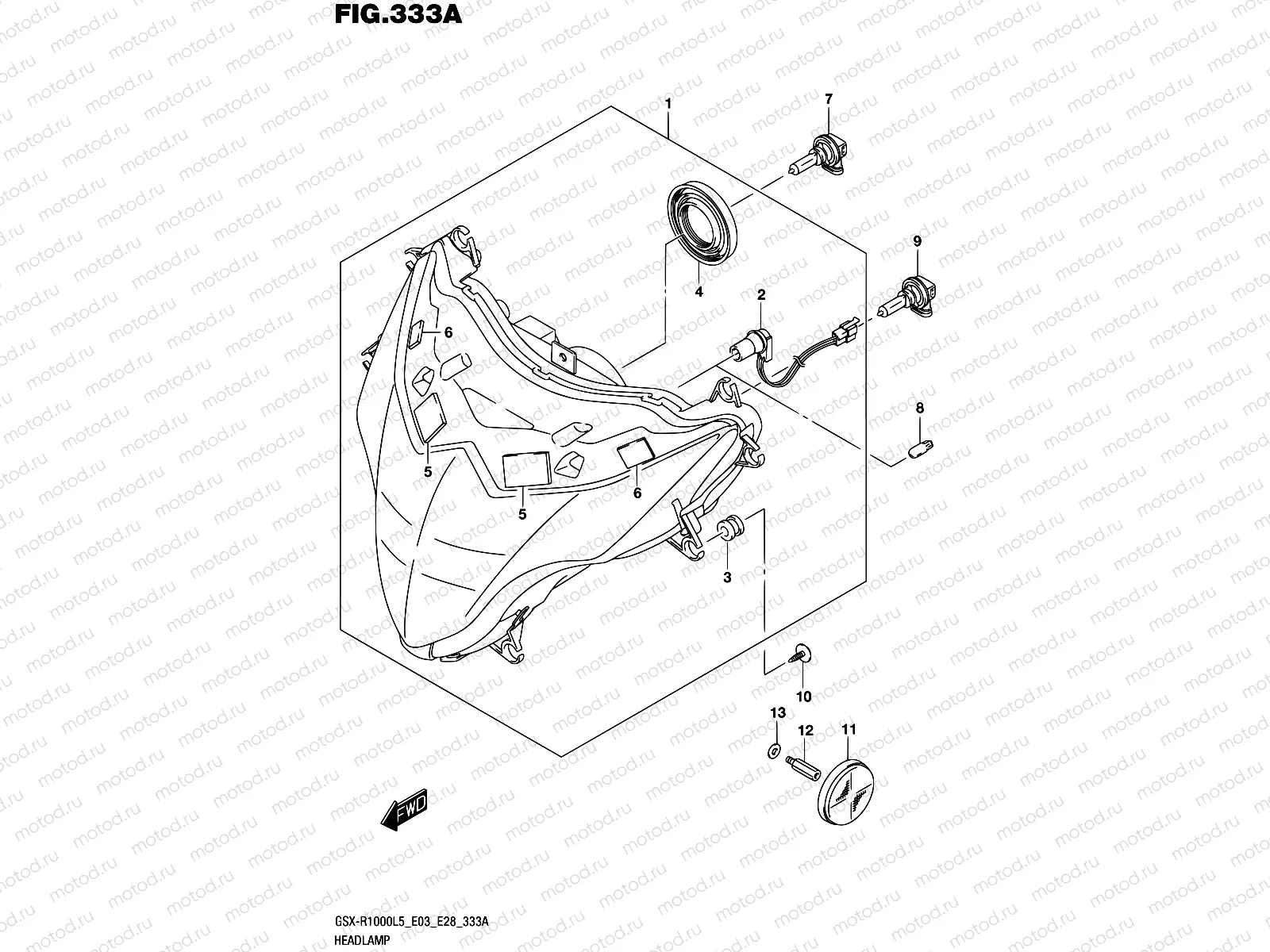 333A - HEADLAMP (GSX-R1000L5 E03)