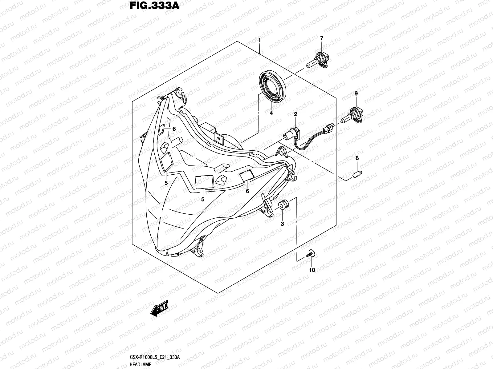 333A - HEADLAMP (GSX-R1000L5 E21)