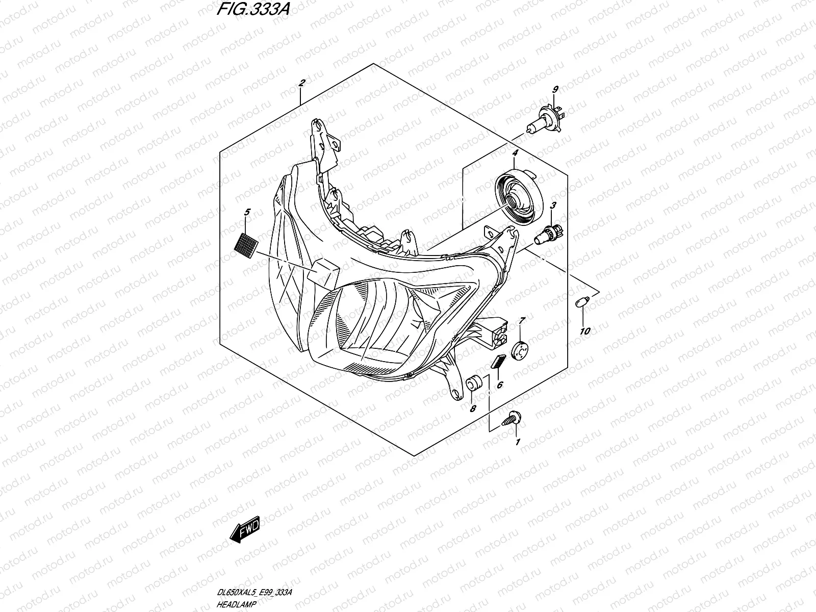 333A - HEADLAMP (N/REFLECTOR)