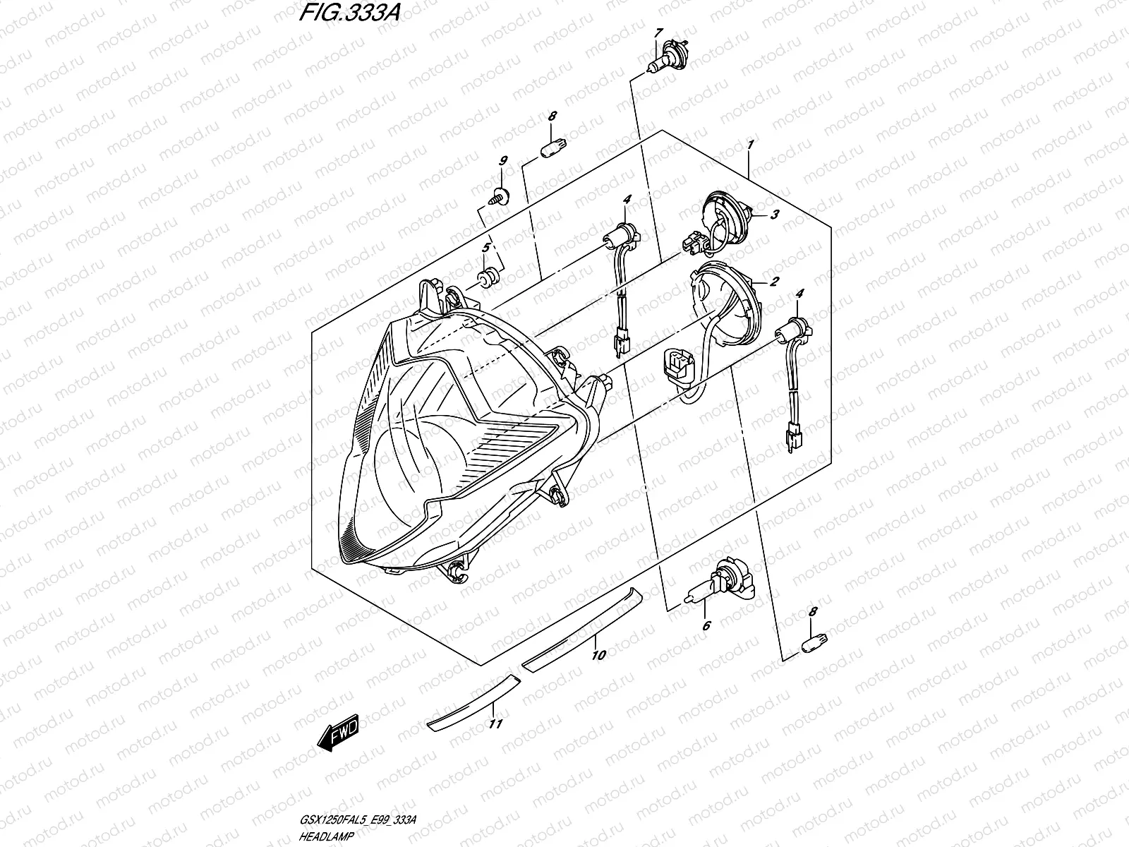 333A - HEADLAMP (N/REFLECTOR)