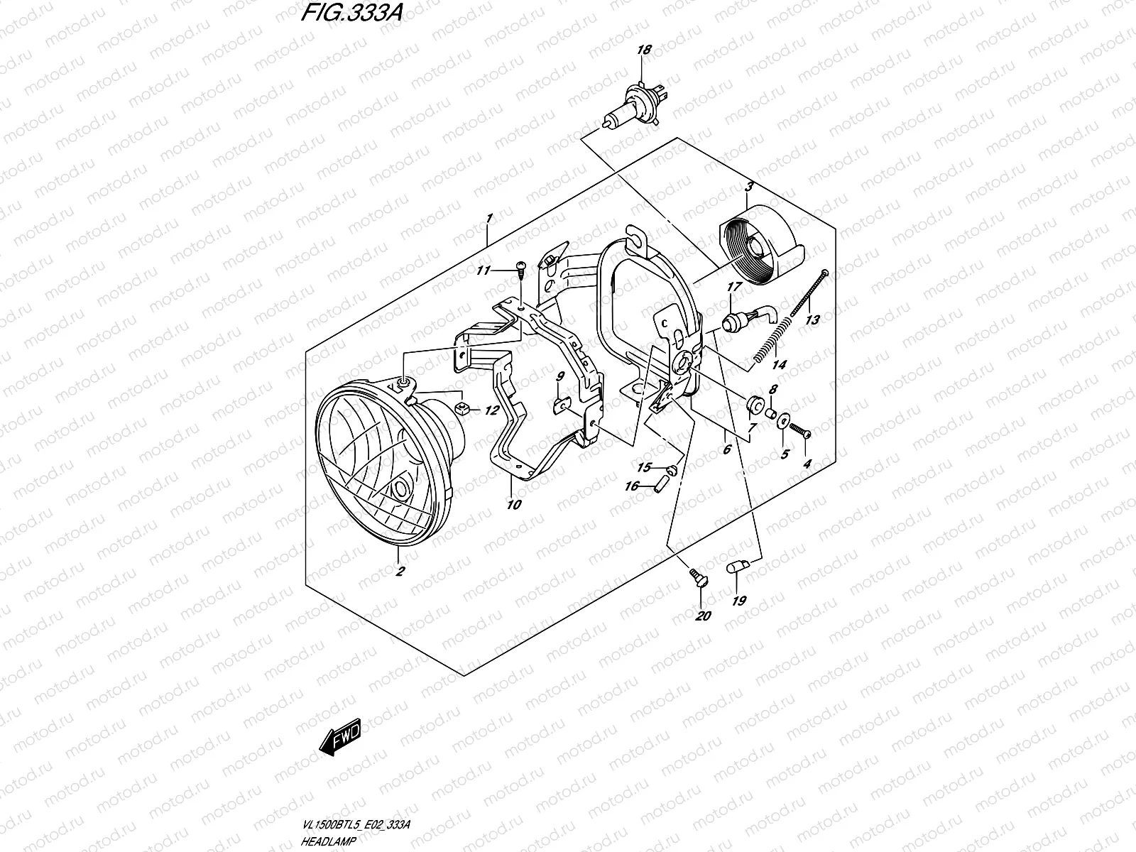 333A - HEADLAMP (VL1500BTL5 E02)