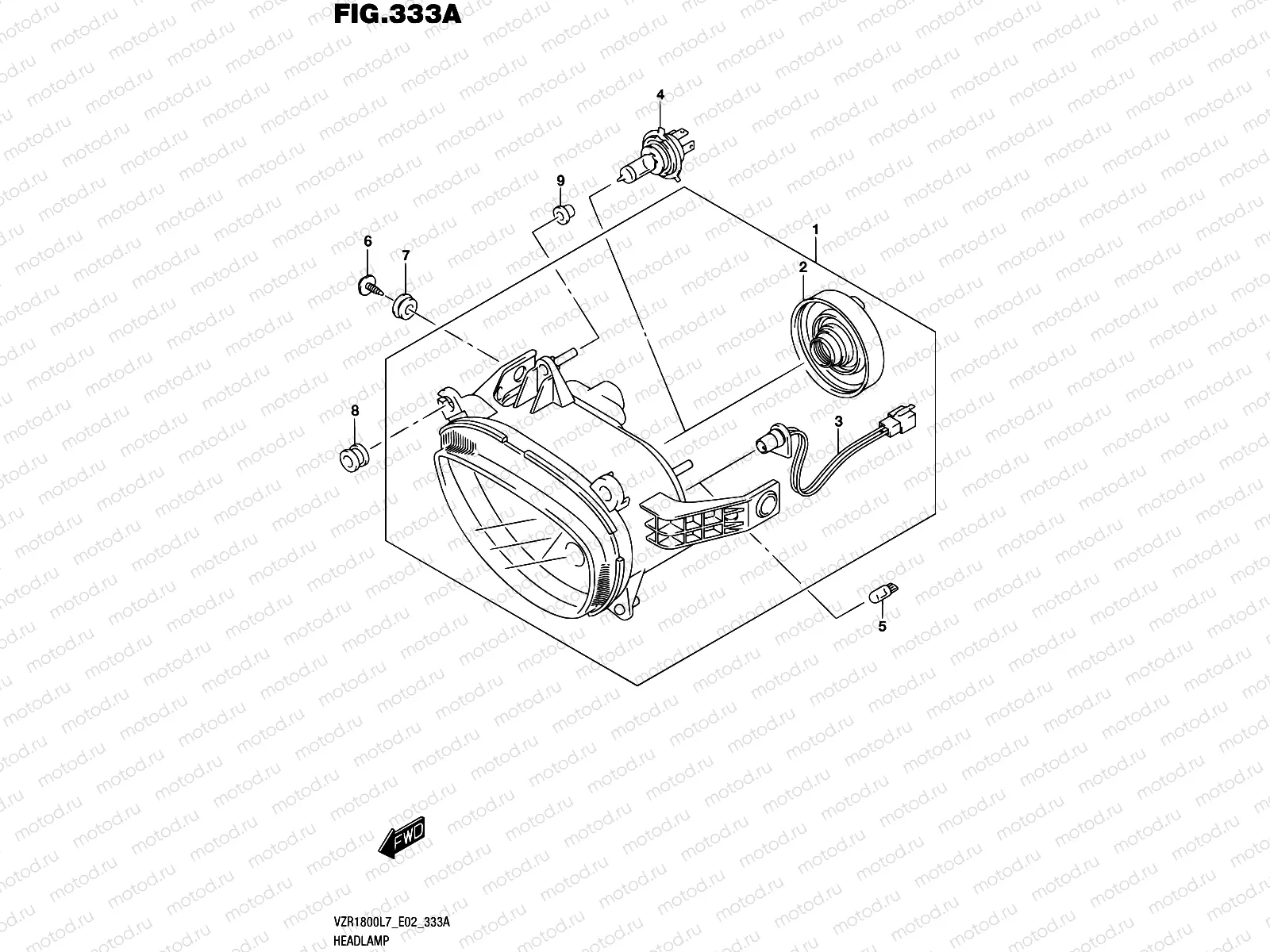 333A - HEADLAMP (VZR1800L7 E19)