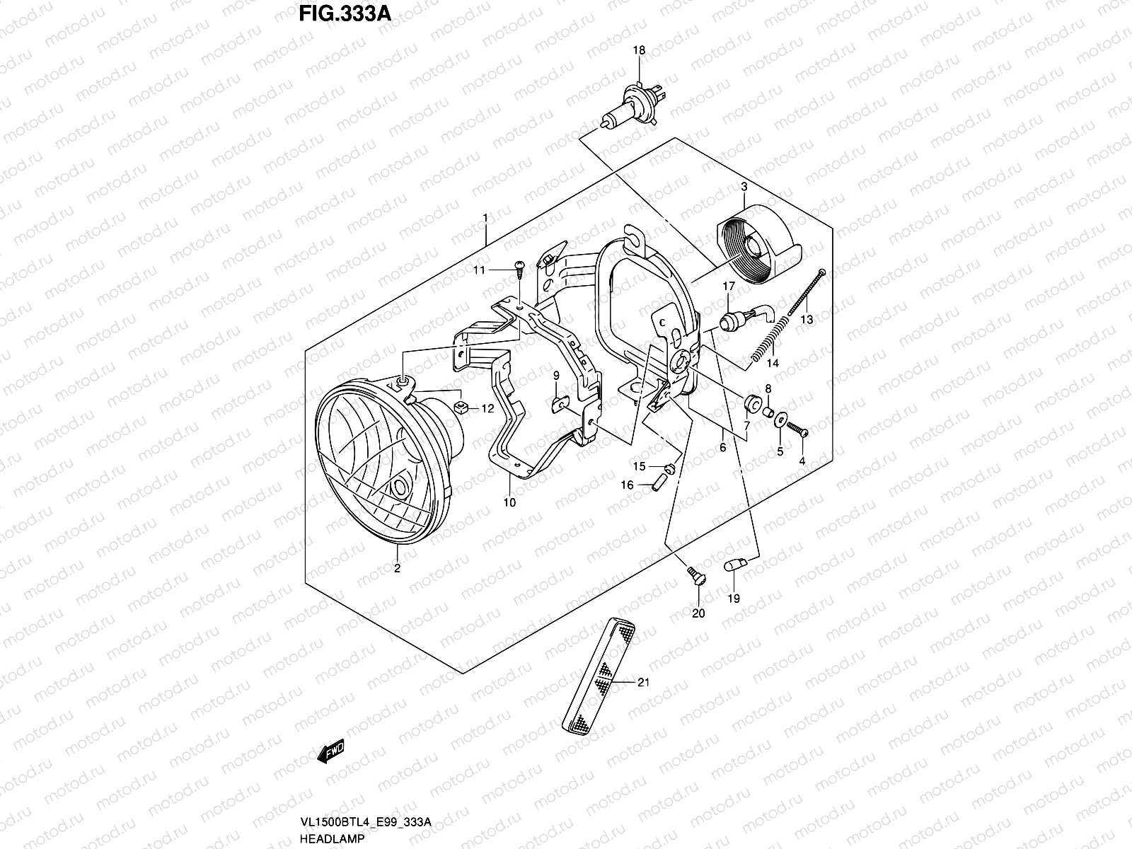 333A - HEADLAMP (WITH REFLECTOR)
