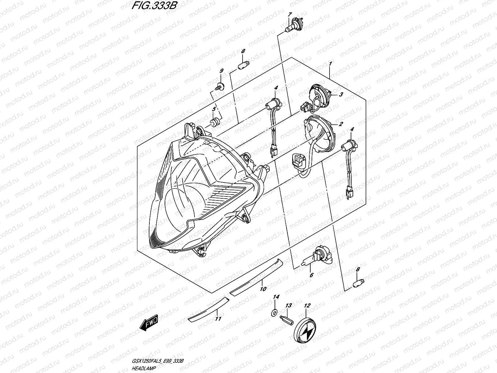 333B - HEADLAMP (W/REFLECTOR)