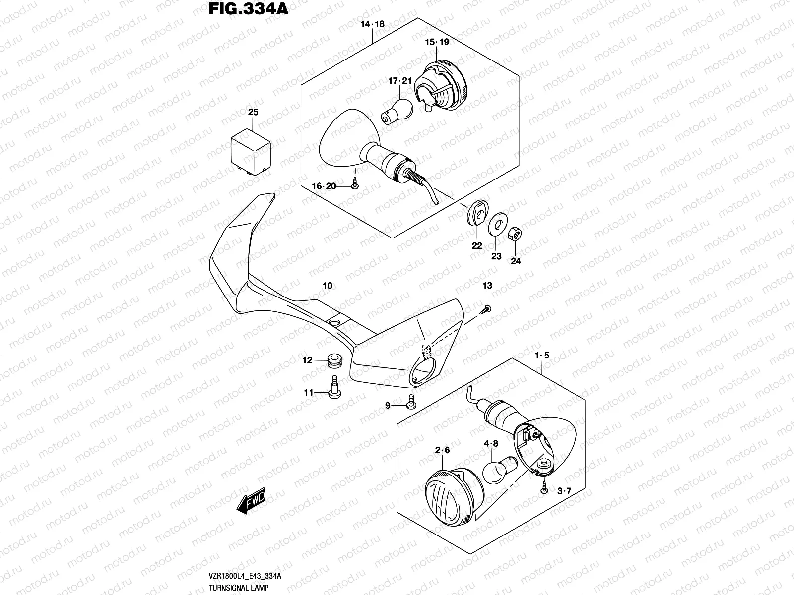 334A - TURNSIGNAL LAMP (VZR1800L4 E43)