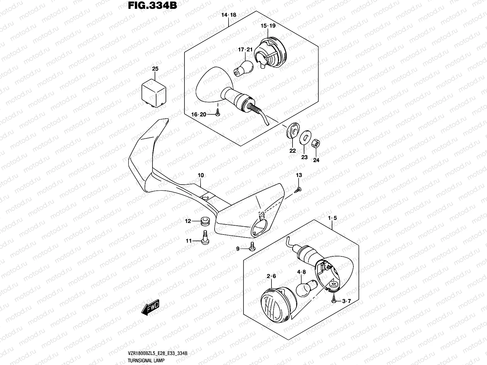 334B - TURNSIGNAL LAMP (VZR1800BZL5 E33)