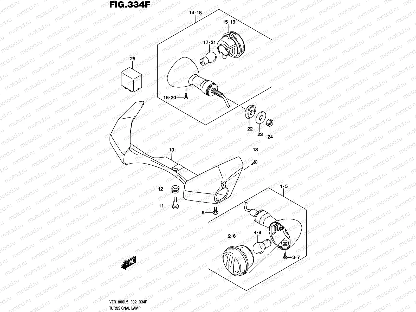 334F - TURNSIGNAL LAMP (VZR1800BZUFL5 E19)