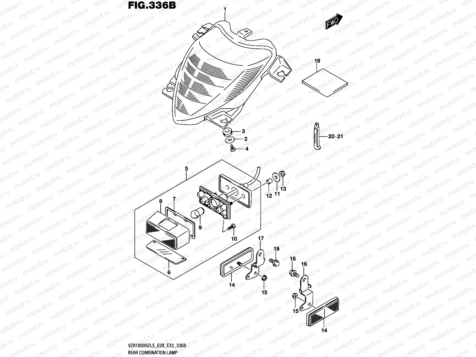 336B - REAR COMBINATION LAMP (VZR1800BZL5 E33)