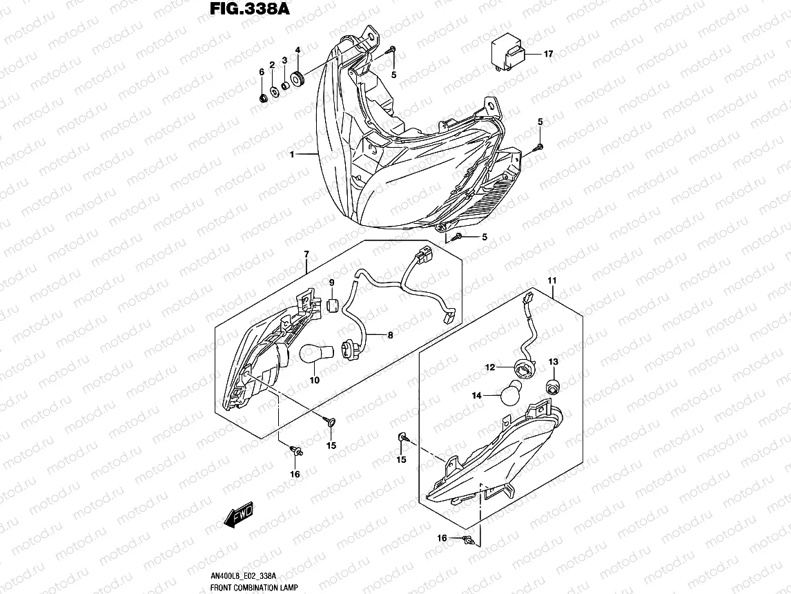 338A - FRONT COMBINATION LAMP