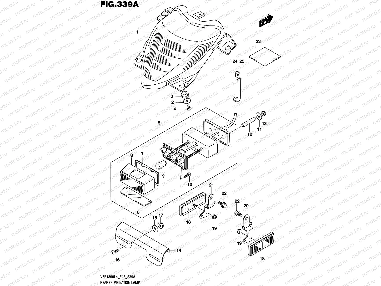 339A - REAR COMBINATION LAMP (VZR1800L4 E43)