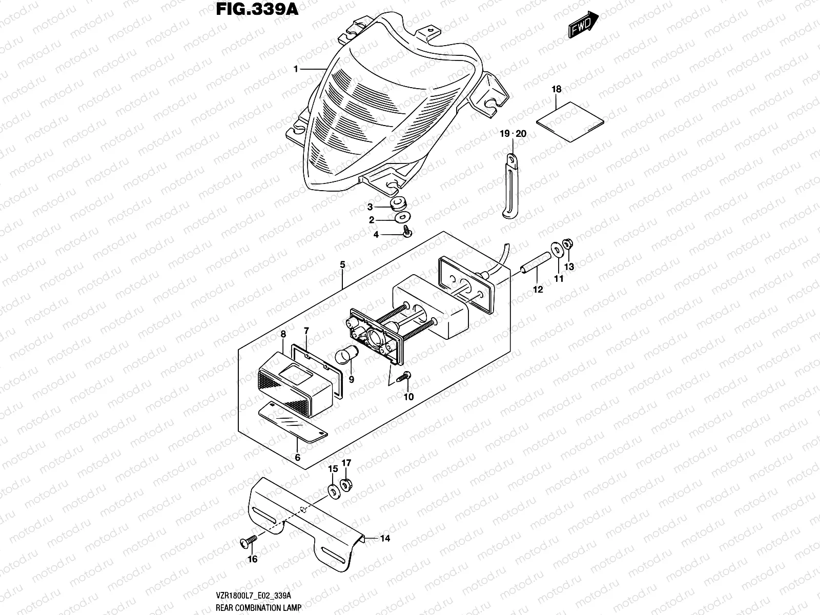 339A - REAR COMBINATION LAMP (VZR1800L7 E19)