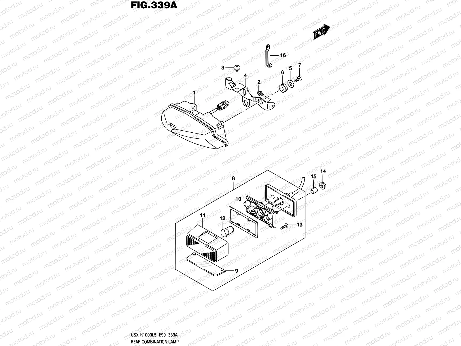 339A - REAR COMBINATION LAMP (WITHOUT REFLECTOR)