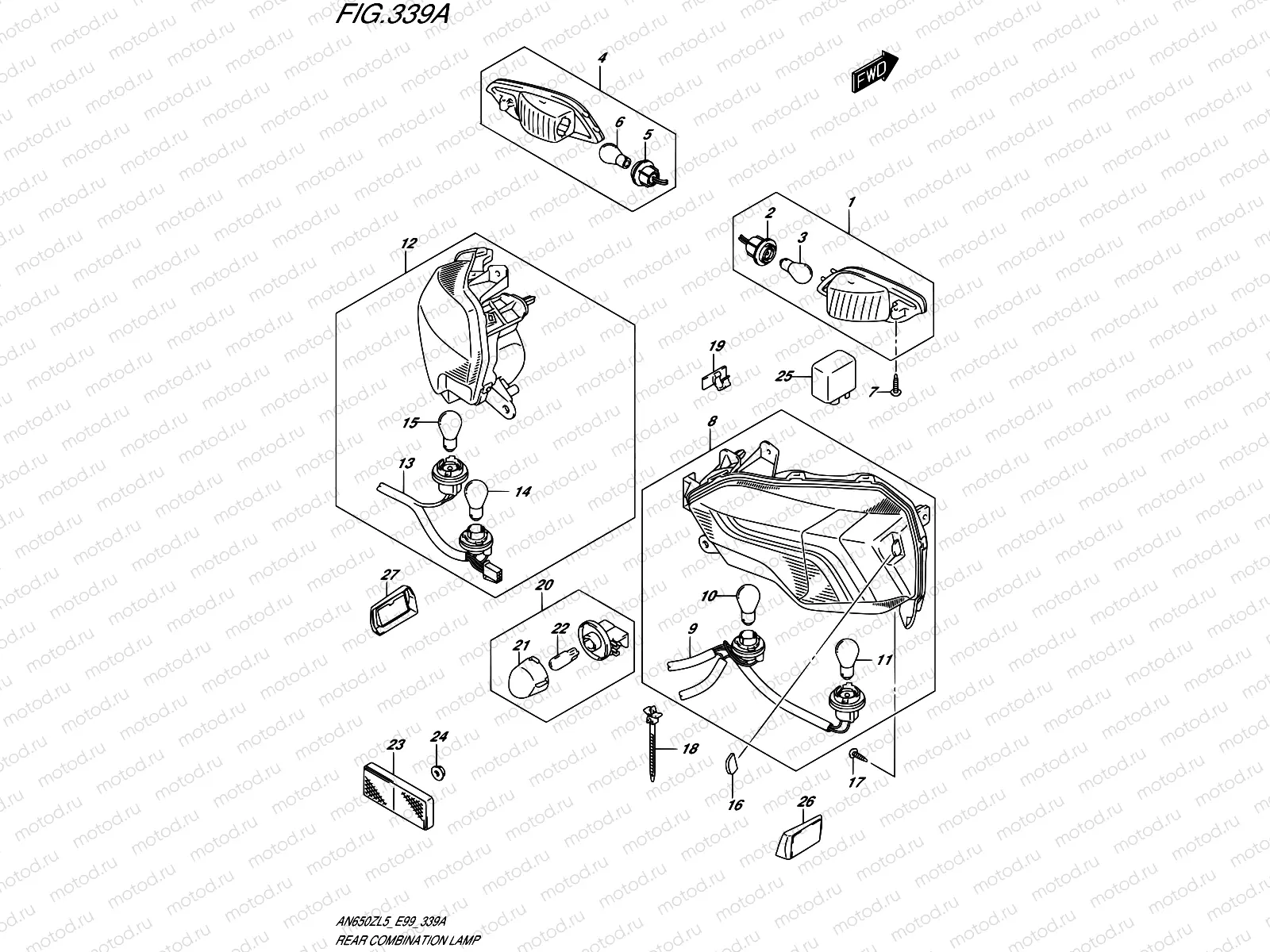 339A - REAR COMBINATION LAMP (W/REFLECTOR)
