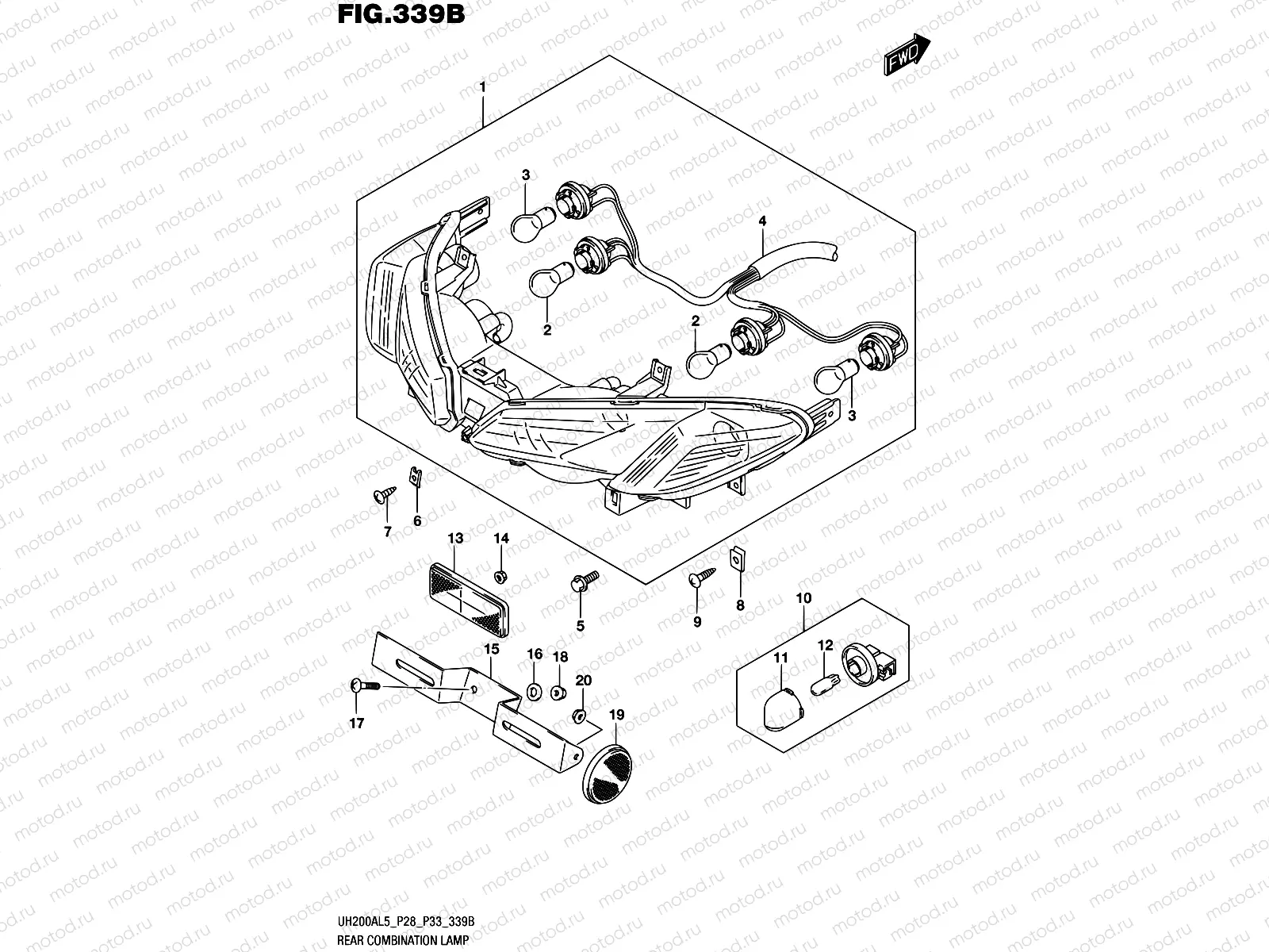 339B - REAR COMBINATION LAMP (UH200AL5 P33)